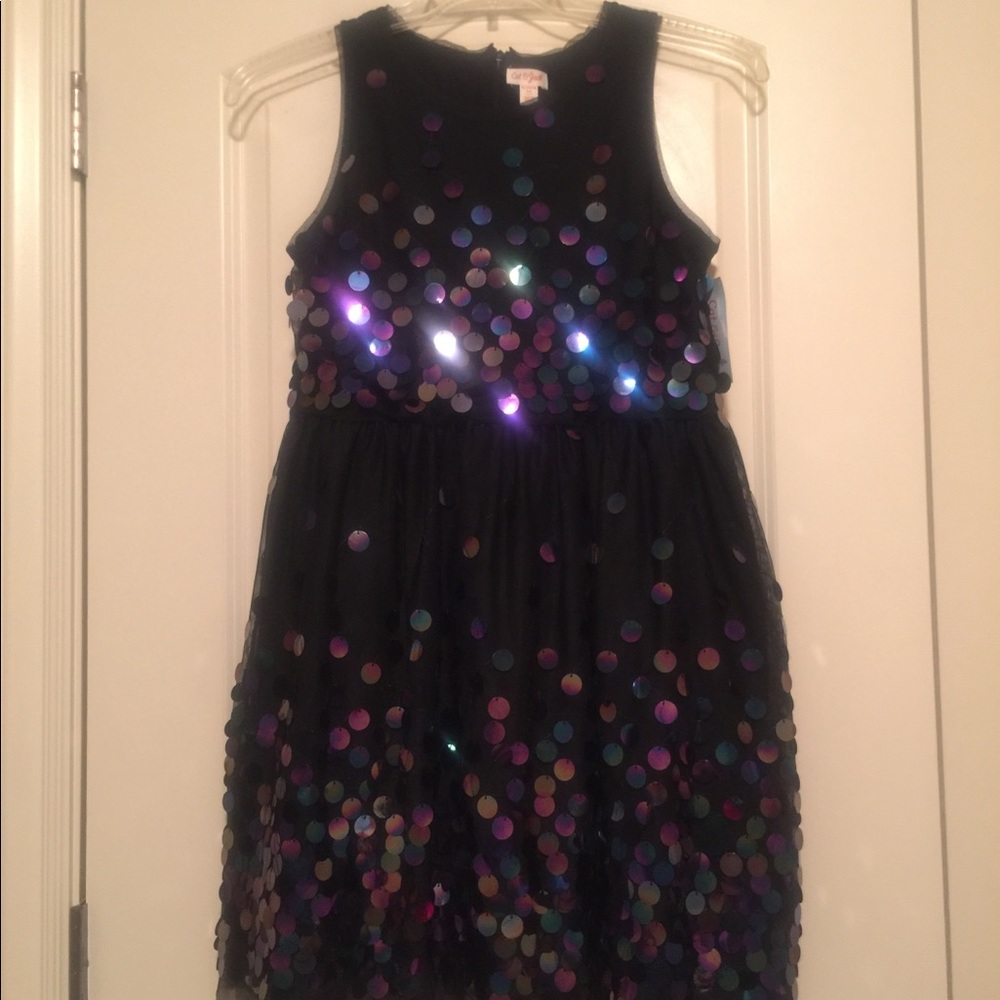 NWT Girls Black sparkly dress.